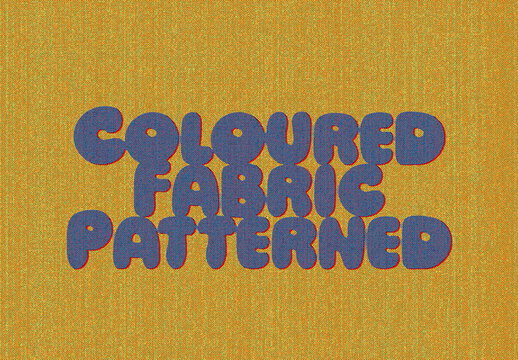 Coloured Fabric Patterned Text Effect
