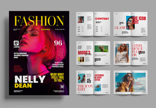 Modern Fashion Magazine With Bold Typography and Creative Layout