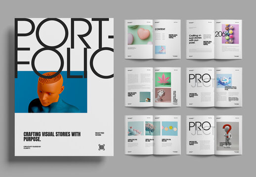 Modern Minimal Portfolio Brochure with Editorial Layout Design