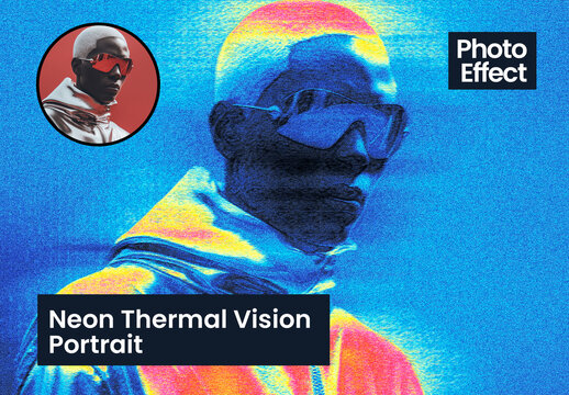 Neon Thermal Vision Portrait Photo Effect