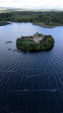 Aerial view of Mc Dermott Castle, County.Roscommon - Ireland