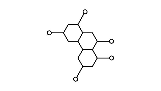 Chemical structure of a polycyclic aromatic compound with multiple methoxy groups attached