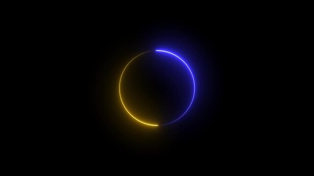 Abstract neon light with neon circle background. Shine ring. Halo around. with video animation.