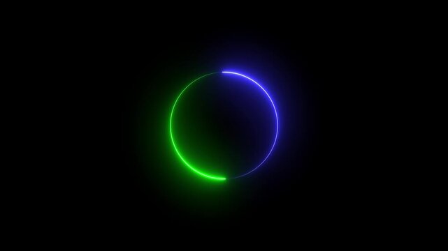 Abstract neon light with neon circle background. Shine ring. Halo around. with video animation.