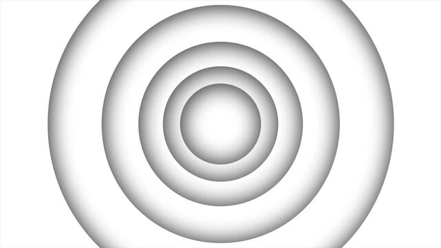 White Concentric Circles Animation 4K &ndash; Minimal Abstract Circular Background. Minimal White Circular Rings Motion Background.