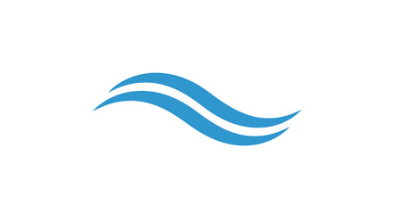 Fototapeta premium Abstract Blue Waves Symbol on White Background