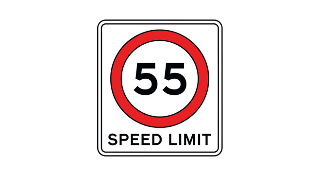 55 Speed Limit Sign - Maximum Speed Restriction for Road Traffic Safety