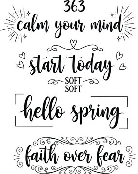 Inspirational quotes and phrases in elegant typography design