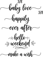 Obraz premium Elegant calligraphy showcasing phrases of love and weekend wishes
