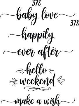 Elegant calligraphy showcasing phrases of love and weekend wishes