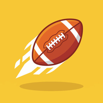 This vibrant image showcases a football in motion against a bright yellow background, conveying energy and excitement, perfect for sports-related themes and promotions.