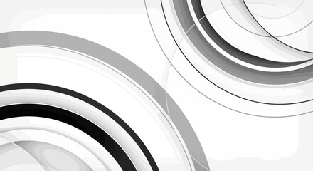Obraz premium Black and white circular design elements.