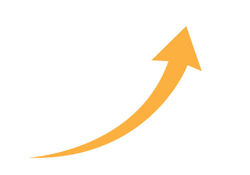 orange curve arrow graph success growth png file type