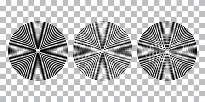 Sunburst element. Radial stripes background. Sunburst icon collection. Retro sunburst design. Vector illustration. Abstract line circle vector background.