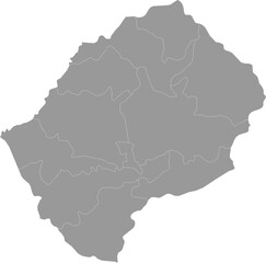 Obraz premium Lesotho Map Gray Single Color Vector
