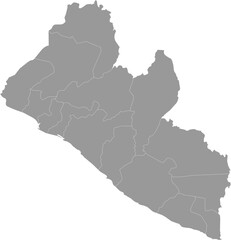 Fototapeta premium Liberia Map Gray Single Color Vector