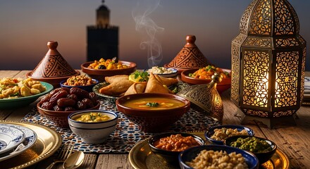 Fototapeta premium Moroccan Food and Drinks.