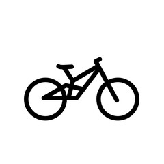 Fototapeta premium Simple Bicycle Line Icon or Mountain Bike Symbol Isolated on White Background