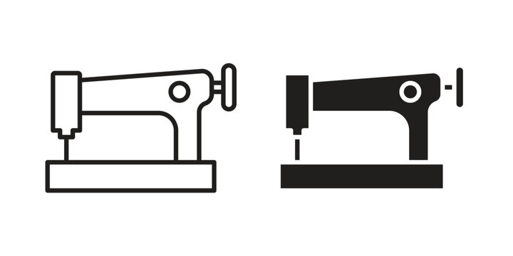 Old sewing machine icons for templates, web design and infographics