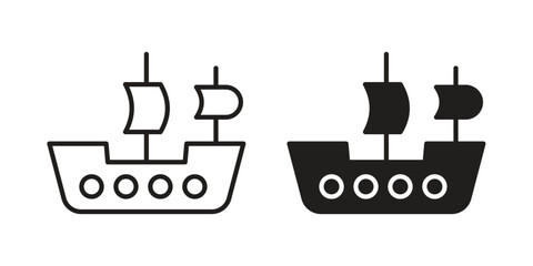 Pirate ship icons for templates, web design and infographics © basit