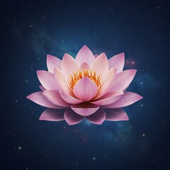 Pink lotus flower in cosmic setting