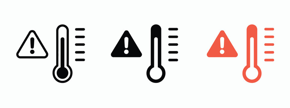 Thermometer Threat Level Icon Vector Fever Heat Danger Alert Symbol