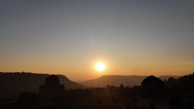 sunset at valley of  Mandu, Madhya Pradesh, India