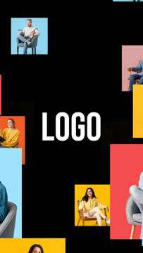 Social Loop Logo Reveal 1 VERTICAL &ndash; Seamless Infinite Logo Animation, Modern Vertical Branding Intro, Looping Identity Reveal for Social Media Stories, Reels and Shorts