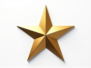 Obraz premium A single gold star stuck to a clean white wall, perfect for decoration or emphasis