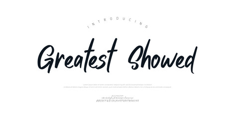 Greatest Showed, Script premium luxury elegant alphabet letters and numbers. Elegant wedding typography classic serif font decorative vintage retro. Creative vector illustration  © Gizmo Design