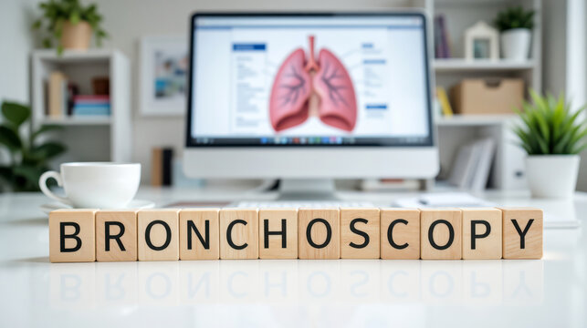Bronchoscopy procedure for airway examination and pulmonary diagnosis, respiratory disease detection with endoscopic lung assessment, clinical testing and specialist care in pulmonology practice