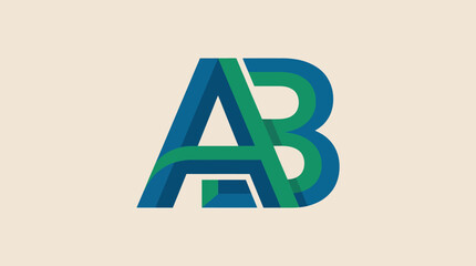 This image showcases a contemporary logo featuring the stylized letters A and B interconnected in a dynamic way, representing modern branding with an artistic flair. © june