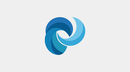 Fototapeta premium This image showcases overlapping blue swirl shapes, creating a visually appealing abstraction that represents fluidity, movement, and contemporary art aesthetics.