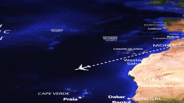 Flight From Moscow RUSSIA to Paramaribo SURINAME with flag pins