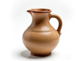 A simple, elegant design featuring a brown vase placed on a clean white surface
