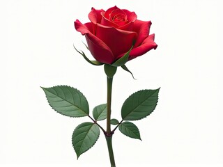A single red rose sits atop a stem, perfect for adding a touch of elegance to any setting