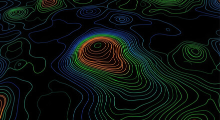 Colorful Topographic Map with Contour Lines and Elevation Data. © Ahmad