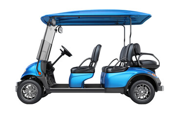 Fototapeta premium Blue golf cart on transparent background