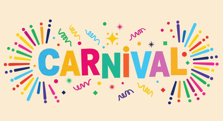 Vibrant Carnival Celebration with Colorful Confetti and Streamers Unfolds