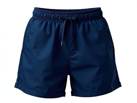 Close-up shot of a pair of blue shorts