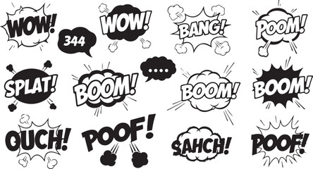 Set of 15 comic book explosion speech bubbles vector © Ripon islam rana