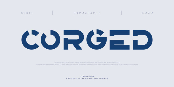 Corged, Creative digital abstract sport modern alphabet fonts. Typography technology electronic sport digital game music future creative font. vector illustration
