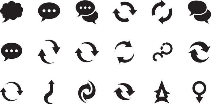 Set of 20 conversation and arrow icons vector