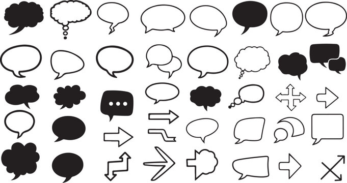 Set of 36 speech bubble icons vector