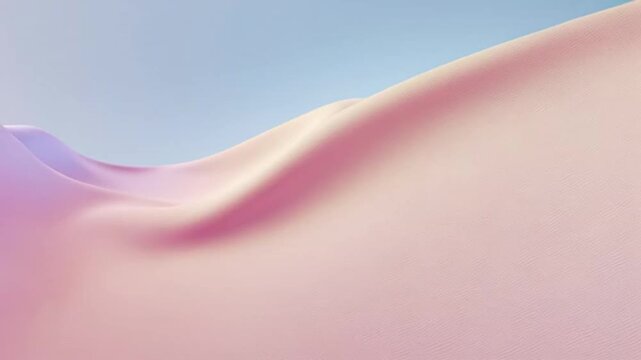 Vibrant pastel-colored fabric waves gently against a soft blue background.
