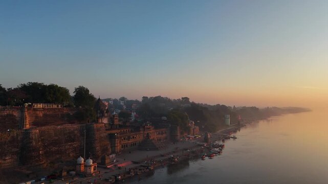 Maheshwar fort Situated on the banks of river Narmada in Madhya Pradesh, India