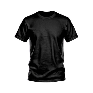 Black crew neck t shirt isolated on white background t-shirt plain