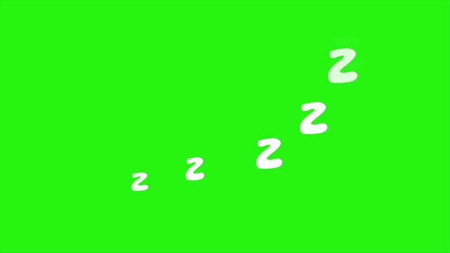 sleeping zzz animation, sleep symbol effect, floating z letters, bedtime indicator, cartoon sleep icon, dream animation, motion graphics