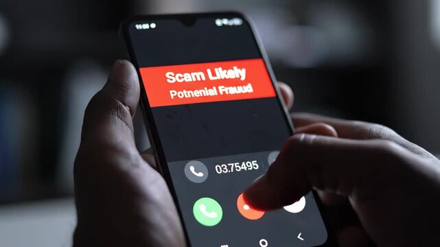 Person rejecting incoming scam likely potential fraud call