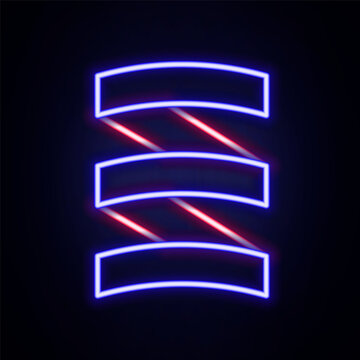 Glowing neon line Sports nutrition bodybuilding proteine power drink and food icon isolated on brick wall background. Colorful outline concept. Vector